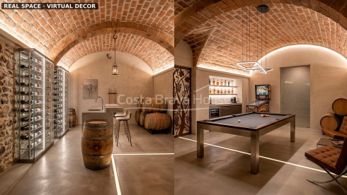 Country house in Calonge with large land, mountain views and original Catalan vault