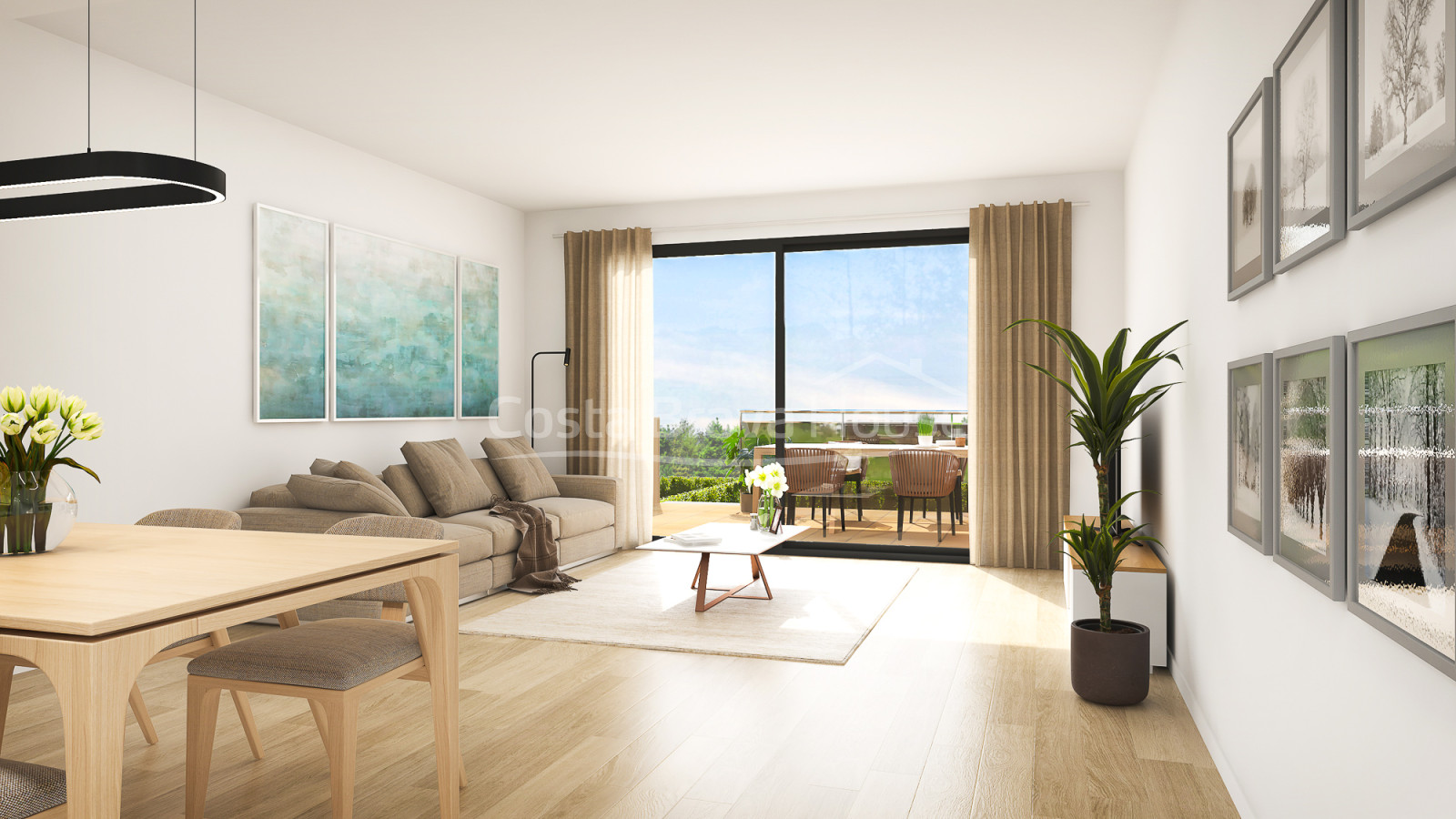 Apartamentos de obra nueva en Pals cerca de la playa, golf y tenis con piscina y terraza