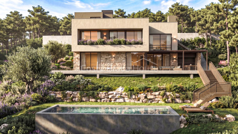Casa d’obra nova a Sa Riera, Begur, amb piscina desbordant i a 7 minuts a peu de la platja