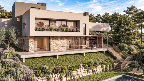 Casa d’obra nova a Sa Riera, Begur, amb piscina desbordant i a 7 minuts a peu de la platja