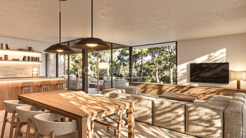Casa d’obra nova a Sa Riera, Begur, amb piscina desbordant i a 7 minuts a peu de la platja